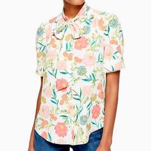 kate spade blossom tie neck top
